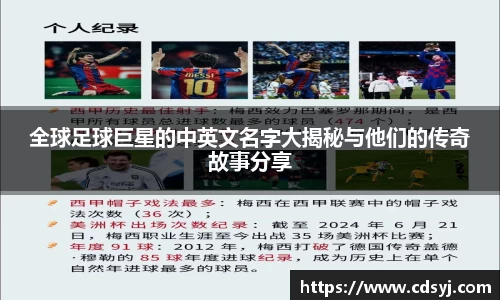 全球足球巨星的中英文名字大揭秘与他们的传奇故事分享